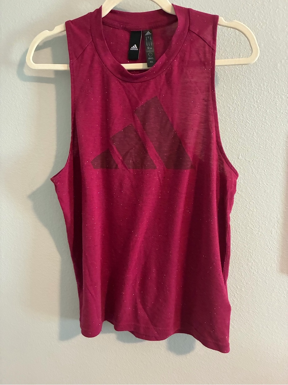 adidas Women's Maroon Logo Muscle Tank Top